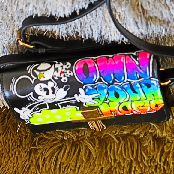 Minnie Mouse  Genuine Leather Crossbody Handbag - Picture 3 of 5